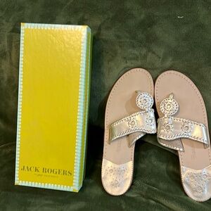 Brand New Jack Rogers size 9 Platinum Jacks Flat Sandal